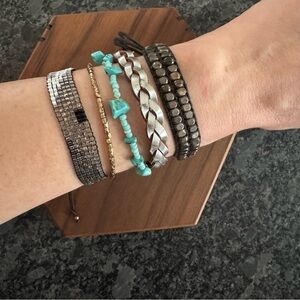 BOHO METALLIC AND TURQUOISE BRACELET BUNDLE